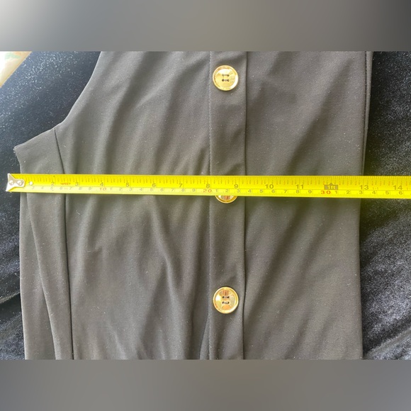 Coco Bianco wide leg flowy black pant/slack w/gold button detail - Picture 6 of 7